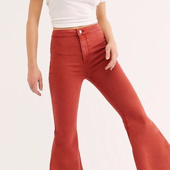Free People Just Float On Flares in Terracotta size 26 NWT - Picture 3 of 7